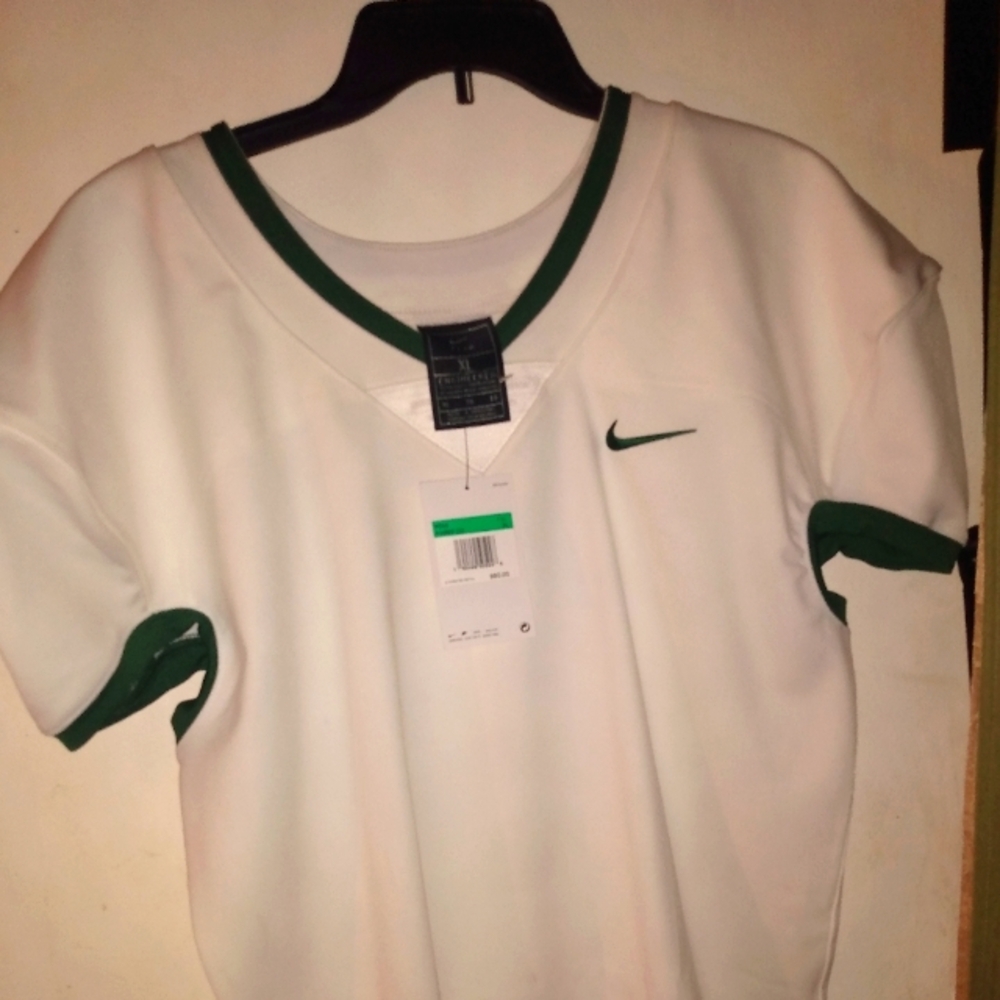 Nike Men's Football Training White and Green Shirt
